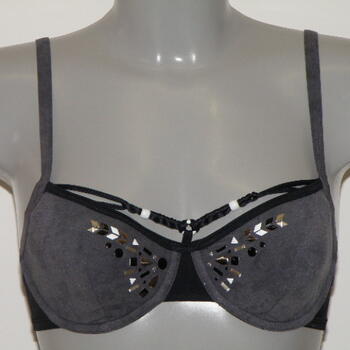 Marlies Dekkers Bademode Beads Grau/Schwarz Unwattierter Bikini BH