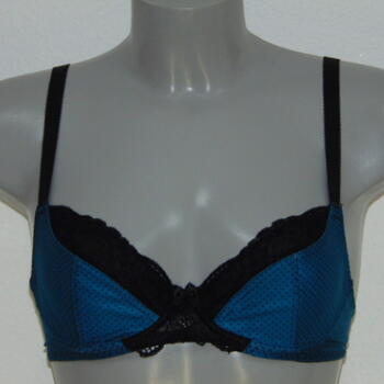 After Eden Dotted Blau/Schwarz Nicht geformter BH