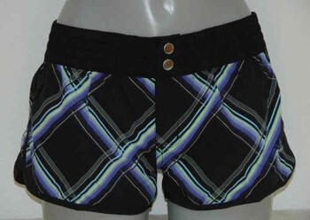 Shiwi Plaid Schwarz/Violett Strand Short