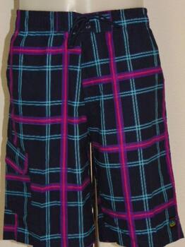 Schiwi-Männer Plaid Navy-Blau Badehose