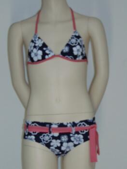 Brüste und Unterhosen Lotus Navy-Blau/Weiß Set