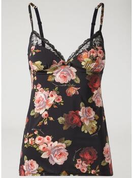 Armani Damen  floreale Schwarz/Print Spaghetti Top