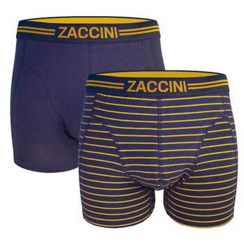 Zaccini Gold Stripe Navy-Blau/Print Boxershort