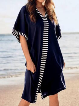 Anita Bademode Morella Navy-Blau/Weiß Strandkleid