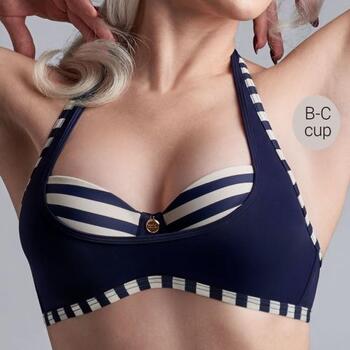 Marlies Dekkers Bademode Mariniere Navy-Blau/Elfenbein Gemoldefer Bikini BH