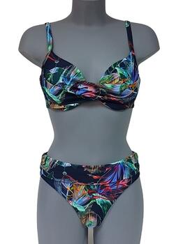 Bomain All Over Print Navy-Blau Set