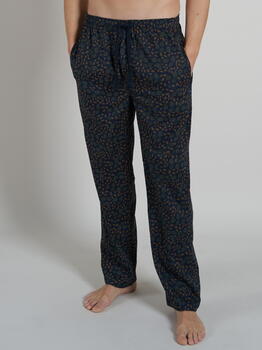 Tom Tailor Leafs Navy-Blau/Print Pyjamahose