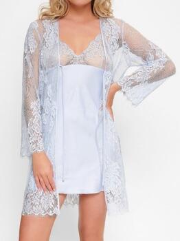 LingaDore Nacht Heather Blue Baby Blau Kimono