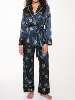 LingaDore Nacht SATIN Grün/Print Pyjama