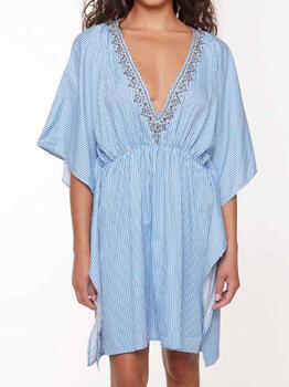 LingaDore Strand Blue Stripes Blau/Weiß Tunika