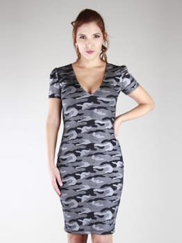 Peter Domenie Kaotic Schwarz/Grau Kleid