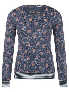 Charlie Choe Wandering Nights Navy-Blau/Print Schlafshirt