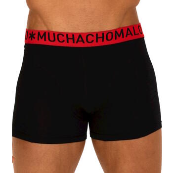 Muchachomalo Light Cotton Solid Schwarz/Rot Boxershort