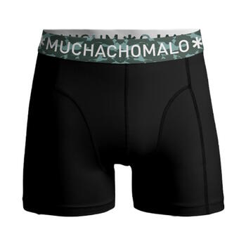 Muchachomalo Light Cotton Solid Schwarz/Grün Boxershort