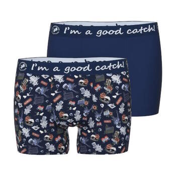 Ein Fisch namens Fred Tattoo Rock & Roll  Navy-Blau/Print Boxershort