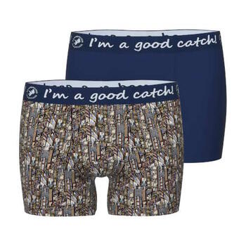 Ein Fisch namens Fred Record Covers Navy-Blau/Print Boxershort