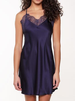 LingaDore Nacht Blue Ribbon Navy-Blau Slipdress