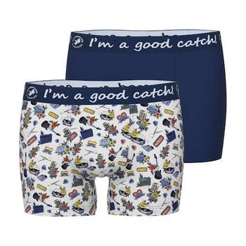 Ein Fisch namens Fred On Air Navy-Blau/Print Boxershort