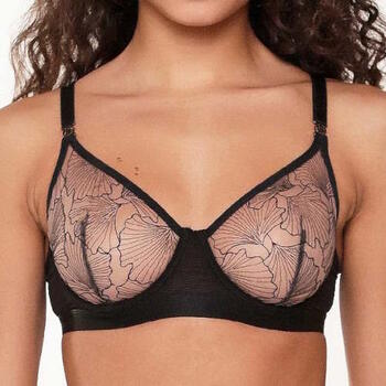LingaDore Black Flower Schwarz Nicht geformter BH