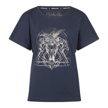 Charlie Choe Good Luck Navy-Blau/Print Schlafshirt