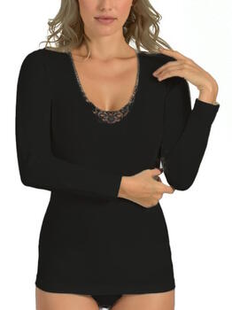 Entex Liesl Schwarz Frauen Thermo T-Shirt