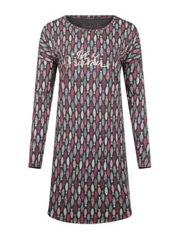 Charlie Choe Cold Days Grau/Print Nachtkleid