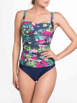 Bomain  Navy-Blau/Print Tankini Set