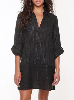 LingaDore Strand Black & White Schwarz/Gold Tunika