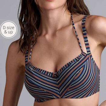 Marlies Dekkers Bademode Holi Vintage Navy-Blau/Print Unwattierter Bikini BH