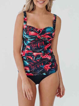 Bomain Lissabon Navy-Blau/Print Tankini Set