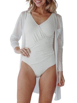 Bomain Cover Up Weiß Kimono