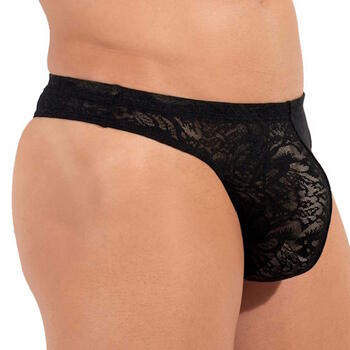 HOM Free Cut Lace  Schwarz Männer String