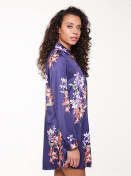 LingaDore Nacht Ginger Bread Blau/Print Nachtkleid