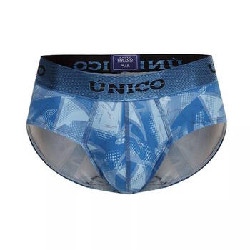 Mundo Unico Escantillon Blau/Print Männer Slip