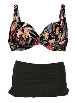 Rosa Faia Bademode Hermine Schwarz/Pink Set