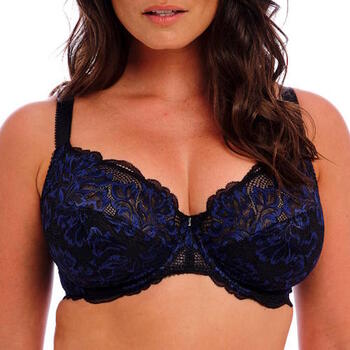 Fantasie-Dessous Emmaline Schwarz/Blau Nicht geformter BH