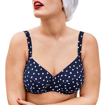 Rosa Faia Bademode Luna Blau/Weiß Unwattierter Bikini BH