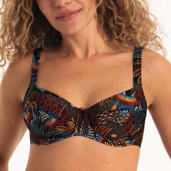 Rosa Faia Bademode Sibel Schwarz/Print Unwattierter Bikini BH