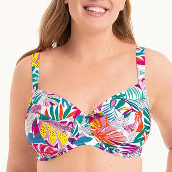 Rosa Faia Bademode Luna Weiß/Print Unwattierter Bikini BH