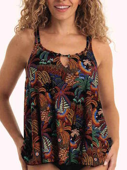 Rosa Faia Bademode Mabela Schwarz/Print Tankini Top