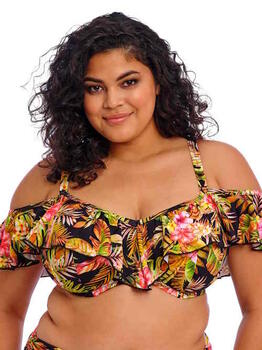Elomi Schwimmen Tiger Valley Schwarz Unwattierter Bikini BH