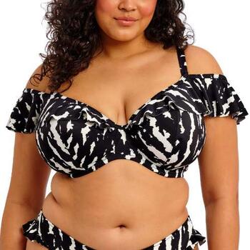 Elomi Schwimmen Echo Shell Schwarz/Weiß Unwattierter Bikini BH