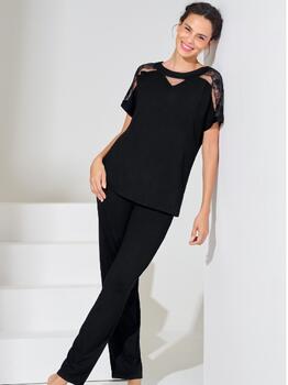 Lisca Eminence Schwarz Nachtkleid