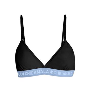 Chicamala Solid Schwarz/Blau Nicht geformter BH