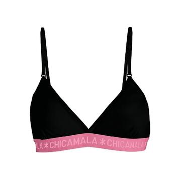 Chicamala Solid Schwarz/Pink Nicht geformter BH