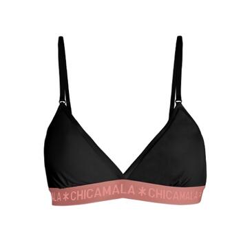 Chicamala Solid Schwarz/Pink Nicht geformter BH