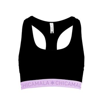 Chicamala Solid Schwarz/Pink Nicht geformter BH