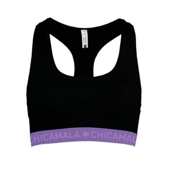 Chicamala Solid Schwarz/Violett Nicht geformter BH