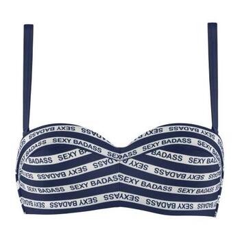 Marlies Dekkers Bademodesample Sexy Badass Navy-Blau/Weiß Gemoldefer Bikini BH