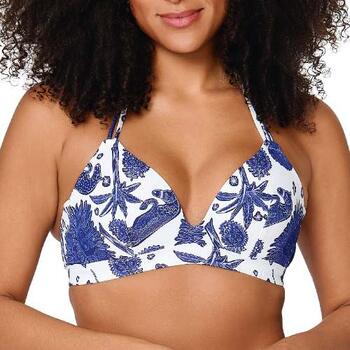 LingaDore Strand Under The Greek Sun Blau/Weiß Gemoldefer Bikini BH